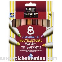 Sargent Art Multi-Ethnic Washable Markers Broad Tip Assorted Skin Tone Colors Pack of 8